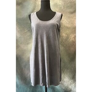 J. Jill Pure Jill Women's Gray Linen Blend Sleeveless Tunic Top CasualSize Small